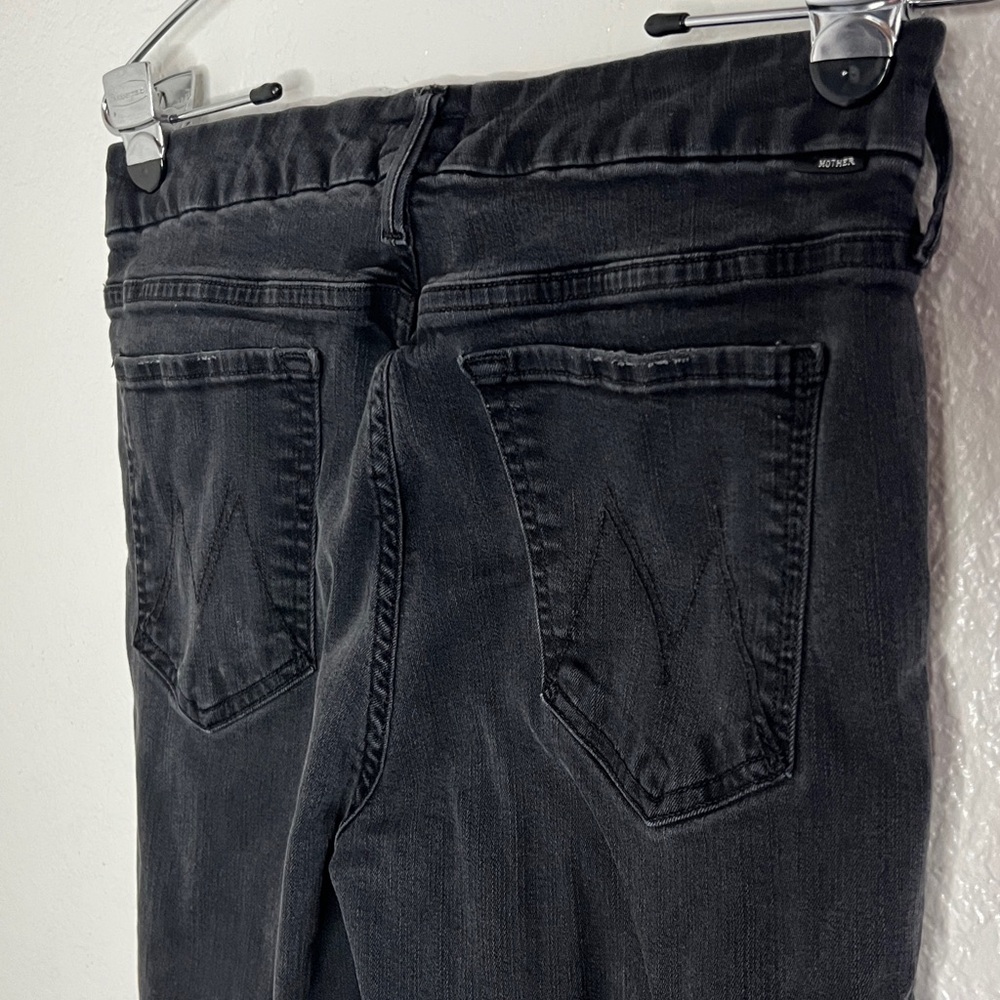 MOTHER jeans looker ankle fray distress black raw hem jeans woman’s size 30 - Picture 11 of 12